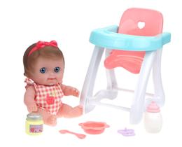 Baby Doll JC Toys Lil Cutesies 9 horas de alimentação com cadeira alta