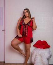 Baby doll luna slim - vermelho offwhite