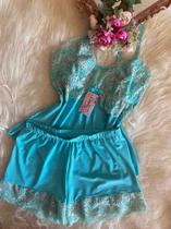 Baby Doll Luxo Nobre Com Renda Conjunto De Lingerie Pijama Feminino Flowers