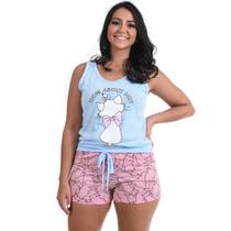 Baby Doll Pijama Feminino Camiseta E Short Animais Verão