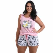 Baby Doll Pijama Feminino Camiseta E Short Personagens Verão