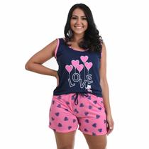 Baby Doll Pijama Feminino Camiseta E Short Personagens Verão