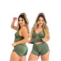 Baby Doll Pijama Sem Bojo Malha Fria liganete Short Doll Feminino Conjunto Com Renda Baby Dool Babydoll