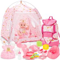 Baby Doll Playset DeAO 12", porta-tendas, com acessórios Baby Doll Playset DeAO 12", porta-tendas, com acessórios