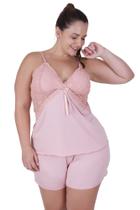 Baby Doll Plus Size Alça Detalhe Renda - c12 SIMONE