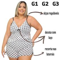 Baby Doll Plus Size Com Alça Reguladora, Short Doll Conjunto Baby Doll Plus Size Com Alça Reguladora, Short Doll Conjunto