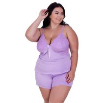 Baby Doll Plus Size Detahe de Renda Adulto Feminino Simone