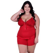 Baby Doll Plus Size Detahe de Renda Adulto Feminino Simone