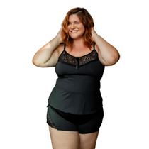 Baby Doll Plus Size Vekyo Liganete Com Renda Feminino Baby Doll Plus Size Vekyo Liganete Com Renda Feminino