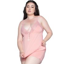Baby Doll Plus Size Vekyo Liganete e Renda Com Decote Sensual Baby Doll Plus Size Vekyo Liganete e Renda Com Decote Sensual