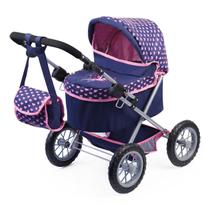 Baby Doll Pram Bayer Design moderno em azul/rosa para bonecas de até 46 cm Baby Doll Pram Bayer Design moderno em azul/rosa para bonecas de até 46 cm