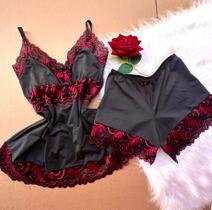 Baby doll Preto/Vermelho- TAM M Baby doll Preto/Vermelho- TAM M