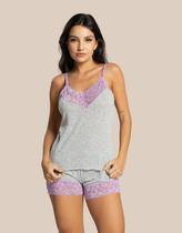 Baby Doll Priscila Short Dool Pijama Rendado De Malha Confortável Dia A Dia Feminino Baby Doll Priscila Short Dool Pijama Rendado De Malha Confortável Dia A Dia Feminino