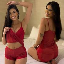 Baby Doll Sexy Curto Confortável Renda Tendência Roupa de Dormi