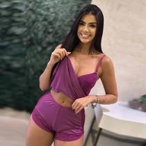 Baby Doll Sexy Curto Confortável Renda Tendência Roupa de Dormi