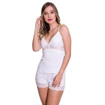 Baby Doll Short Doll em Microfibra e Renda Pijama Confortável Estilo Sedutor - ES200