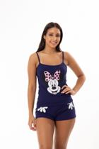 Baby Doll Short e Blusa de Alça Estampado Mãozinha Personagem Conjunto de Dormir Feminino