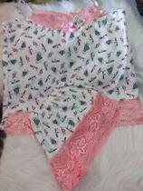 Baby Doll tamanho G- Estampado com renda rosa.