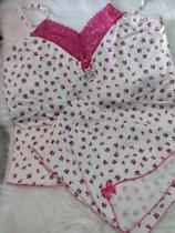 Baby Doll tamanho M- Estampado com renda rosa