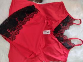 Baby Doll tamanho M - Vermelho com renda preta.