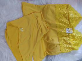 Baby Doll tamanho P - Amarelo com renda.