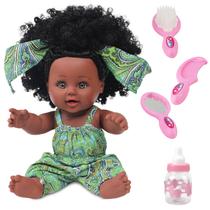 Baby Doll TUSALMO Lifelike Silicone Vinil 30 cm preto africano