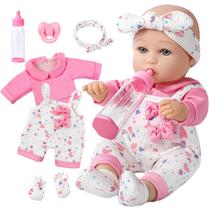 Baby Doll XFEYUE de 12 polegadas com roupas, chupeta e mamadeira