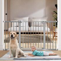 Baby Gate BABELIO Extra Wide 74-140 cm Metal Auto Close Grey