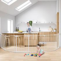 Baby Gate COMOMY 150 extra largo com porta de 30 cm de altura branca