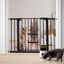 Baby Gate FURTIME 74-104 cm Fechamento automático com porta para gatos