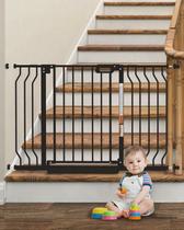 Baby Gate GROWNSY Mom's Choice para escadas de 75 a 123 cm, preto