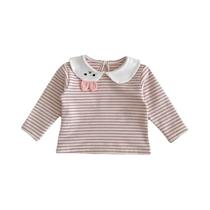 Baby Girl Bunny Collar Listrado Top, Roupa Nova Do Outono, 0-3 Ano De Idade Da Menina Baby Girl Bunny Collar Listrado Top, Roupa Nova Do Outono, 0-3 Ano De Idade Da Menina