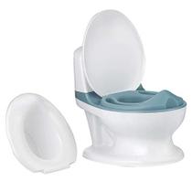 BABY JOY Banheiro de treinamento de potty realista, banco de penico para crianças & crianças c/Flushing Sounds & Built-in Wipe Compartment, Splash Guard for Simple Cleaning, Ergonomic (Azul)