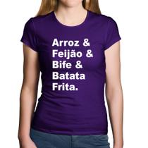 Baby Look Algodão Arroz & Feijão & Bife & Batata Frita - Foca na Moda