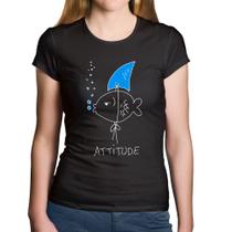 Baby Look Algodão Atitude Peixe Tubarão - Foca na Moda