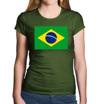 Baby Look Algodão Bandeira Brasil - Foca na Moda
