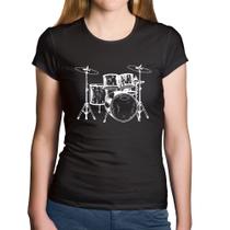 Baby Look Algodão Bateria Música - Foca na Moda