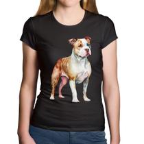 Baby Look Algodão Cachorro Pitbull - Foca na Moda
