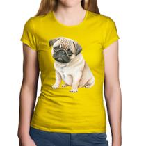 Baby Look Algodão Cachorro Pug - Foca na Moda