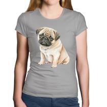 Baby Look Algodão Cachorro Pug - Foca na Moda