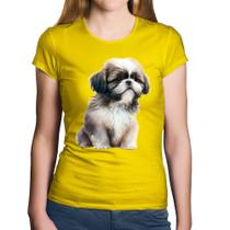 Baby Look Algodão Cachorro Shih Tzu Filhote - Foca na Moda