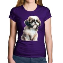 Baby Look Algodão Cachorro Shih Tzu Filhote - Foca na Moda