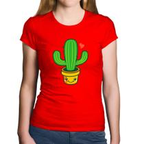 Baby Look Algodão Cacto Coração - Foca na Moda