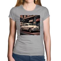 Baby Look Algodão Carro retrô branco - Foca na Moda