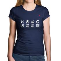 Baby Look Algodão Eat, train, sleep, repeat - Foca na Moda