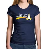 Baby Look Algodão Linux - Foca na Moda