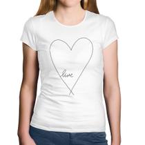 Baby Look Algodão Live Coração - Foca na Moda