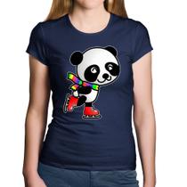 Baby Look Algodão Panda de Patins - Foca na Moda