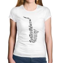 Baby Look Algodão Saxofone Notas Musicais - Foca na Moda
