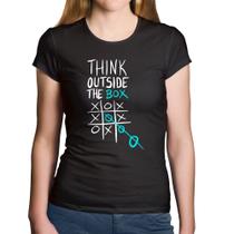 Baby Look Algodão Think Outside The Box - Foca na Moda